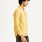 Men's Solid Overdyed Slim Fit Shirt - Side View