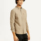 Men's Solid Overdyed Slim Fit Shirt - Side View