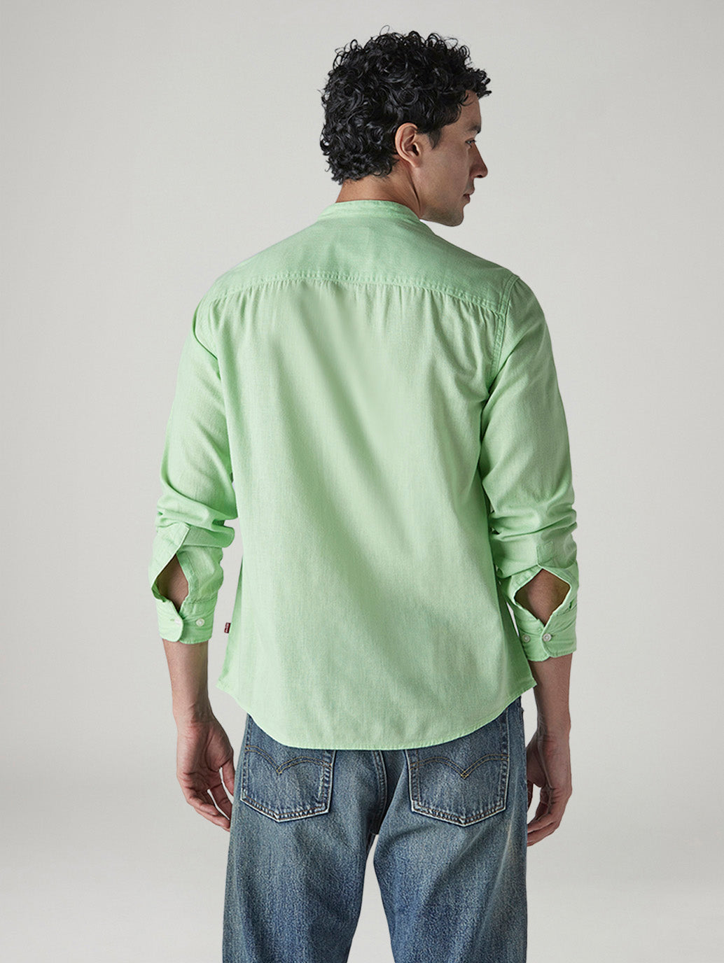 Men's Solid Slim Fit Shirt - Back View