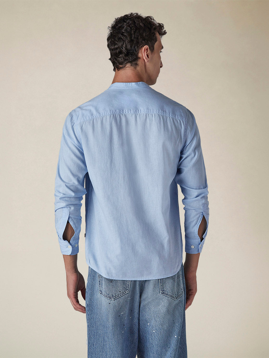 Men's Solid Regular Collar Slim Fit Linen Shirt - 75d66078-e9cc-4771-a7c9-2ab7c3e136fb View