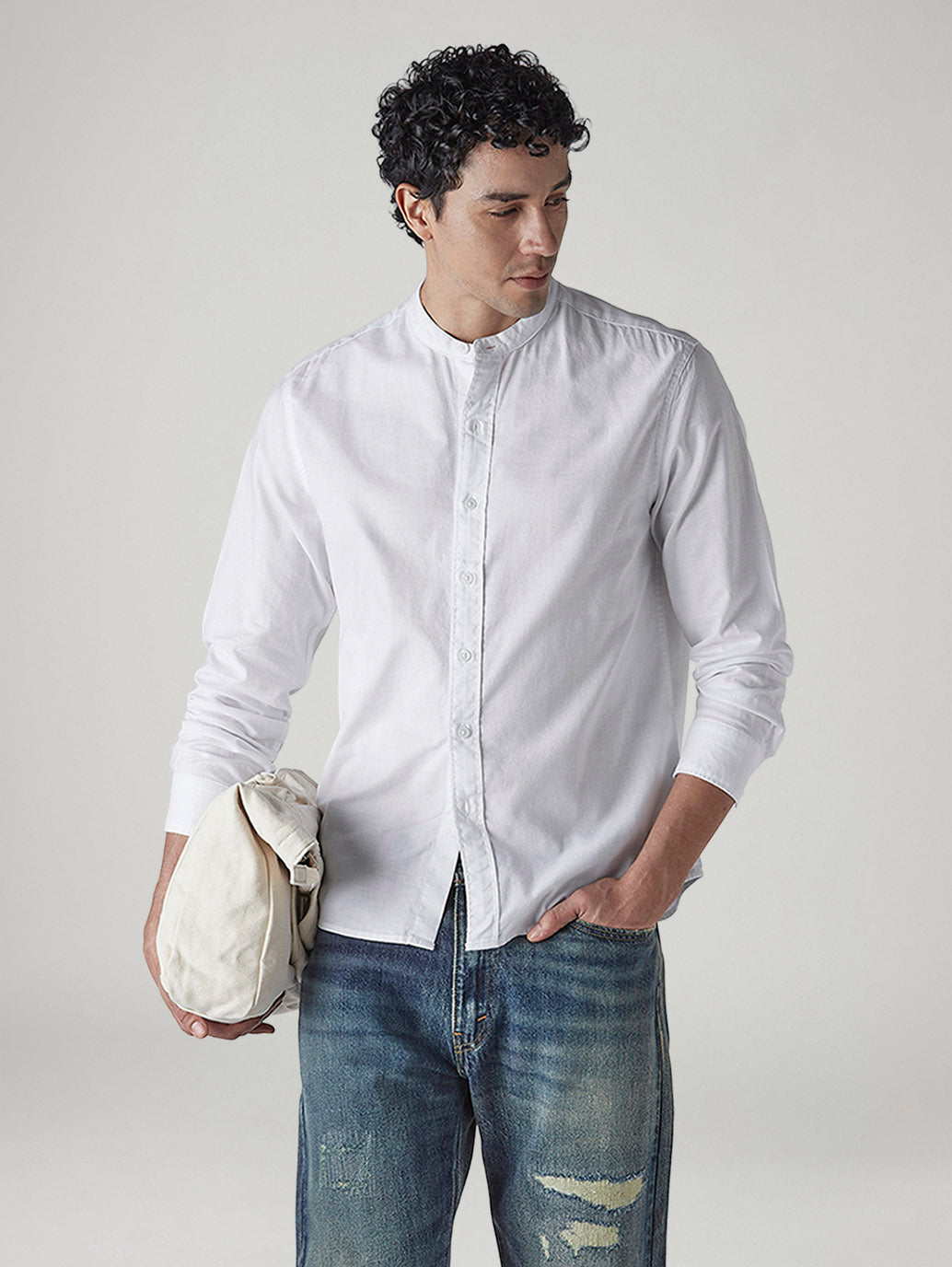 Men's Solid Slim Fit Oxford Shirt