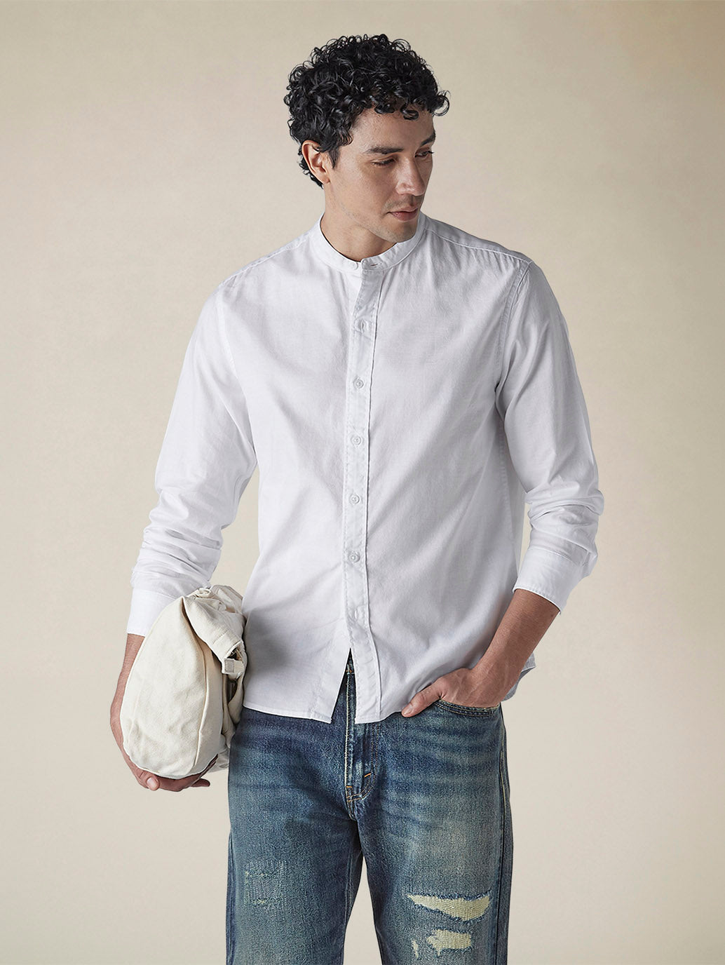 Men's Solid Slim Fit Oxford Shirt - 097c490c-539e-43b3-9e5e-cdcf00ea6845 View