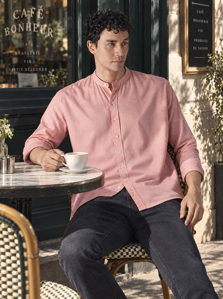 Men's Solid Slim Fit Linen Shirt