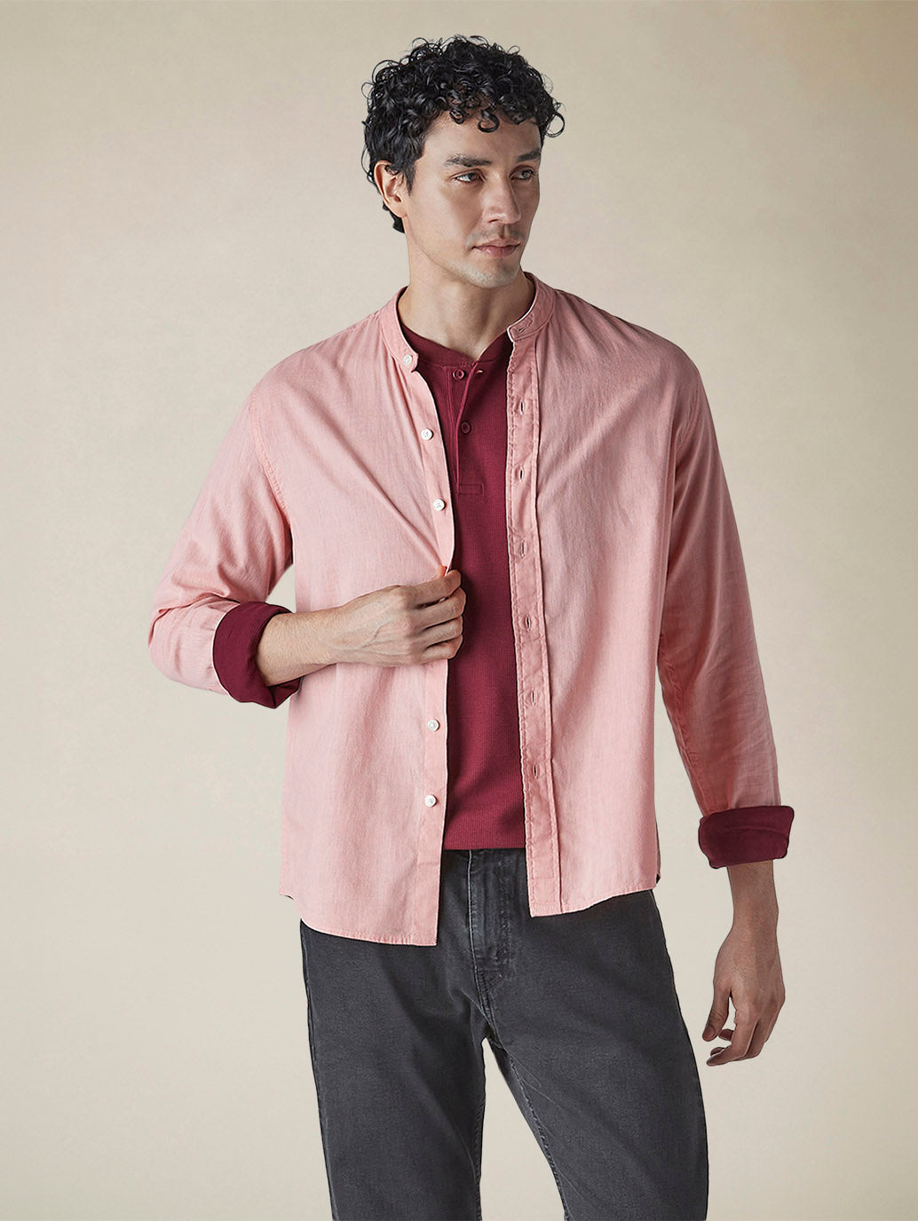 Men's Solid Slim Fit Linen Shirt - 46283792-e7cf-4a63-a403-20fe8516434f View