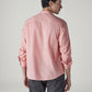 Men's Solid Slim Fit Linen Shirt - Back View