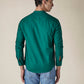 Men's Solid Mandarin Collar Slim Fit Oxford Shirt - Back View