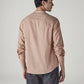 Men's Solid Slim Fit Linen Shirt - Back View