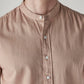 Men's Solid Slim Fit Linen Shirt - Detail View