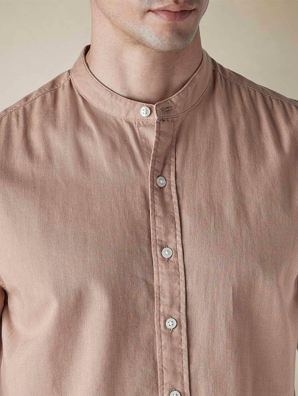 Men's Solid Slim Fit Linen Shirt - 3420327a-6693-40c0-86a0-e892587f989e View