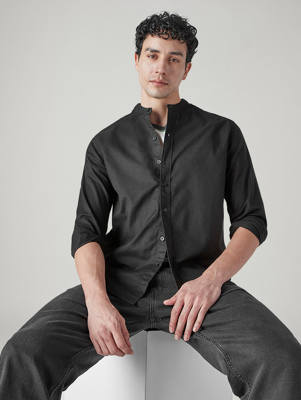 Men's Solid Slim Fit Oxford Shirt