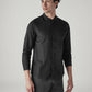 Men's Solid Slim Fit Oxford Shirt - Side View