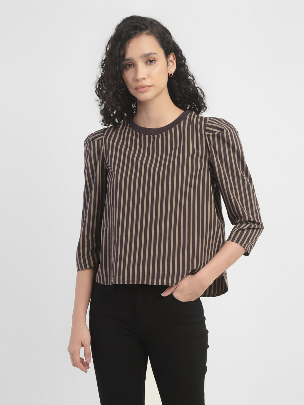 Women's Striped Crew Neck Top