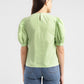 Women's Polka Dot Green Round Neck Top