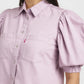 Women's Solid Lilac Spread Collar Top