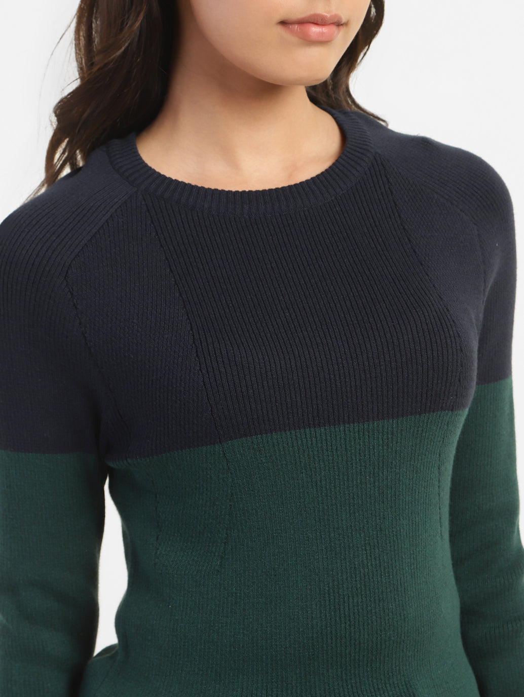 Women's Colorblock Crew Neck Sweater
