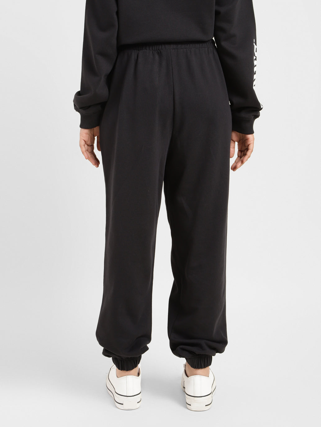 Women's Mid Rise Black Regular Fit Joggers - 7d79762d-9c4b-4f98-82aa-b99e60f23a6e View