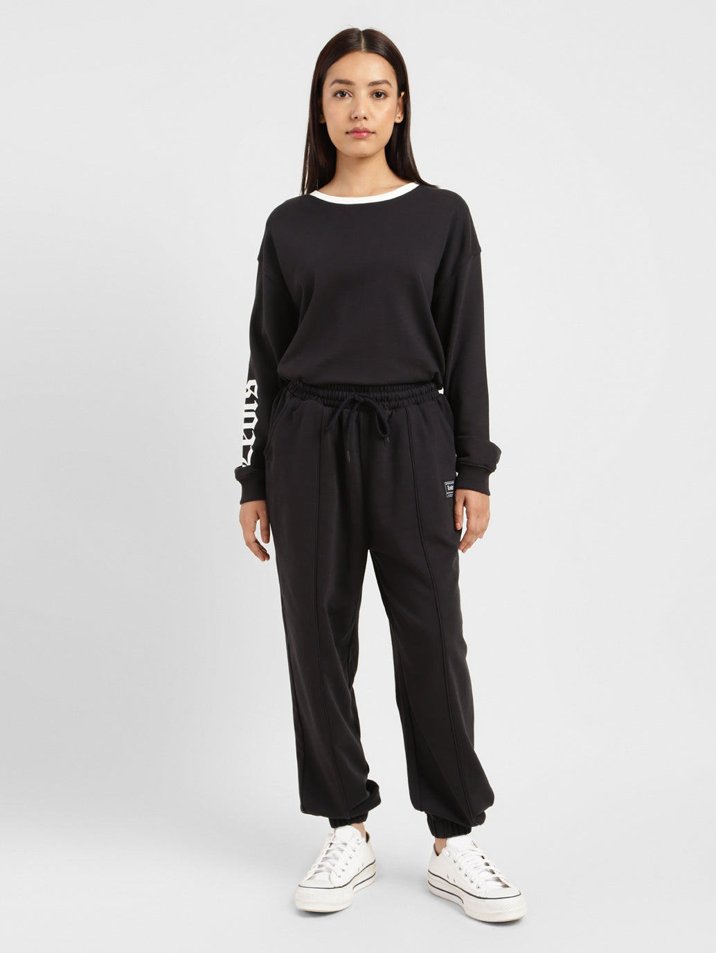 Women's Mid Rise Black Regular Fit Trousers - e9240821-3605-40e8-8a63-8db8e19b19a4 View