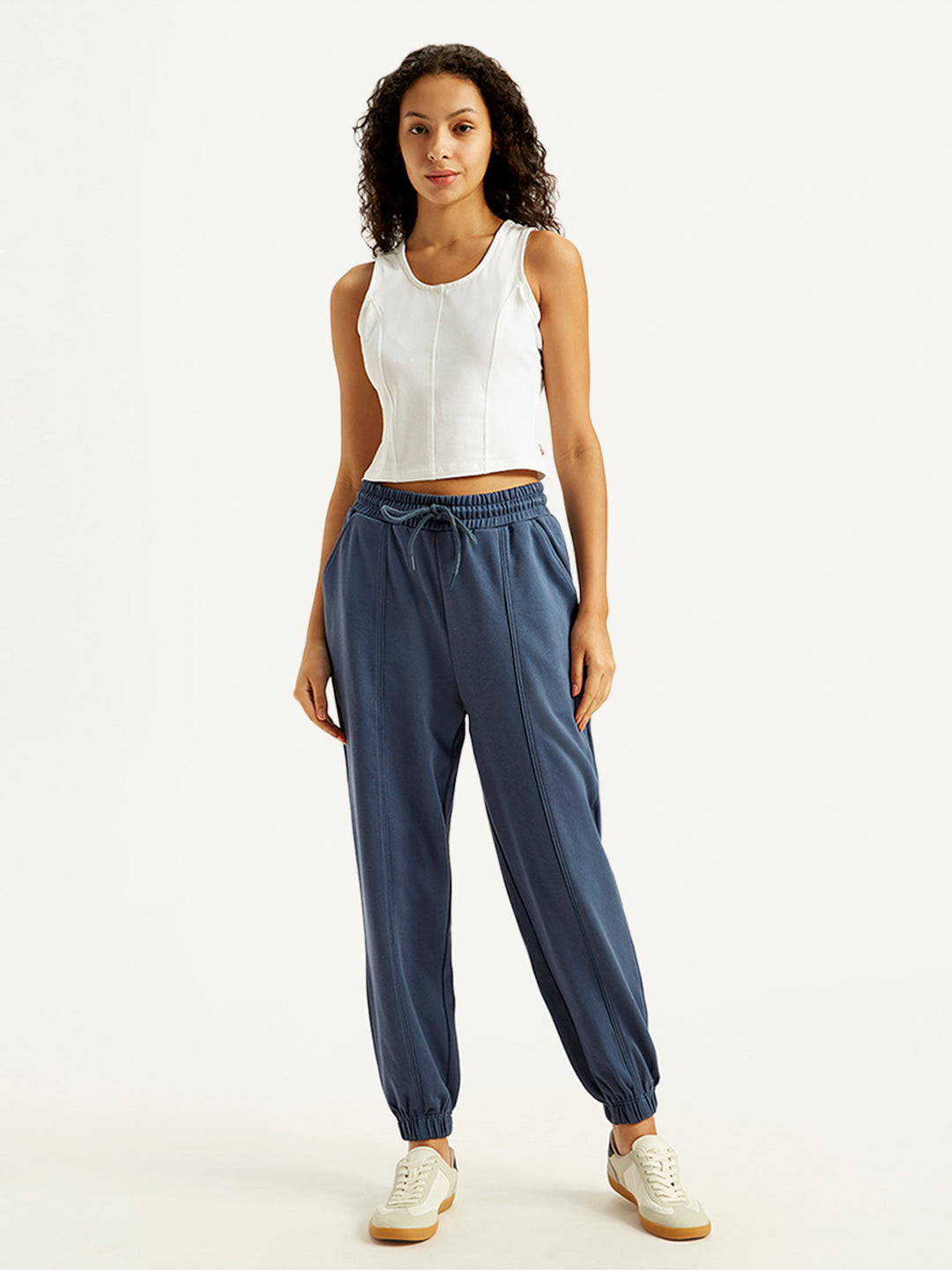 Women's Mid Rise Blue Joggers