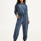 Women's Mid Rise Blue Joggers