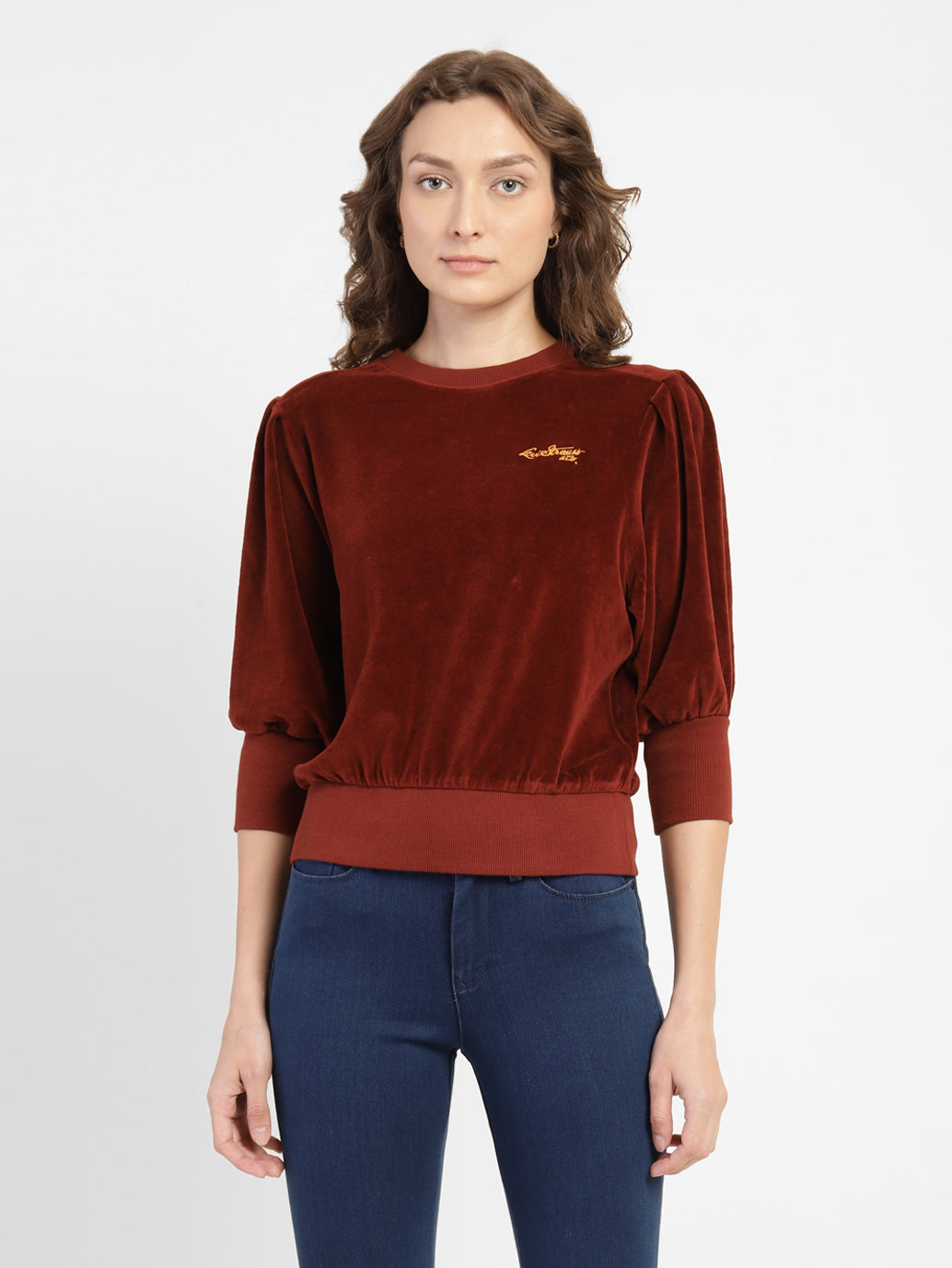 Women's Solid Round Neck Sweatshirt