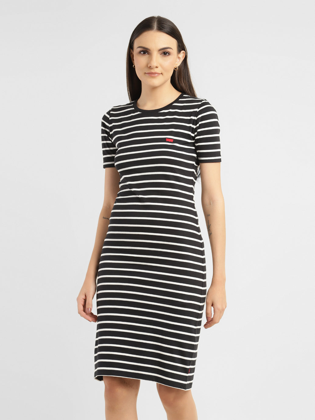 Women's Striped Round Neck Dress