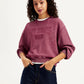 Women's Brand Logo Maroon Crew Neck Sweatshirt - 3d026adf-c945-4249-8e5e-008a0aed4525 View