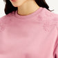 Women's Embroidered Pink Crew Neck Sweatshirt