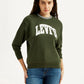 Women's Typography Olive Crew Neck Sweatshirt - Styleshot View