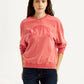 Women's Typography Coral Crew Neck Sweatshirt - Styleshot View