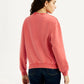 Women's Typography Coral Crew Neck Sweatshirt - Back View