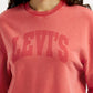 Women's Typography Coral Crew Neck Sweatshirt - Detail View