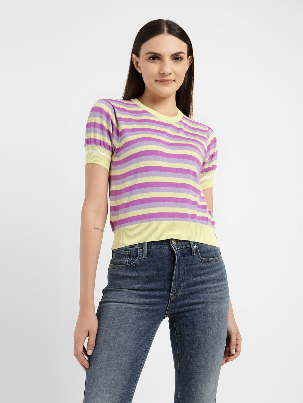 Women's Striped Round Neck Sweater