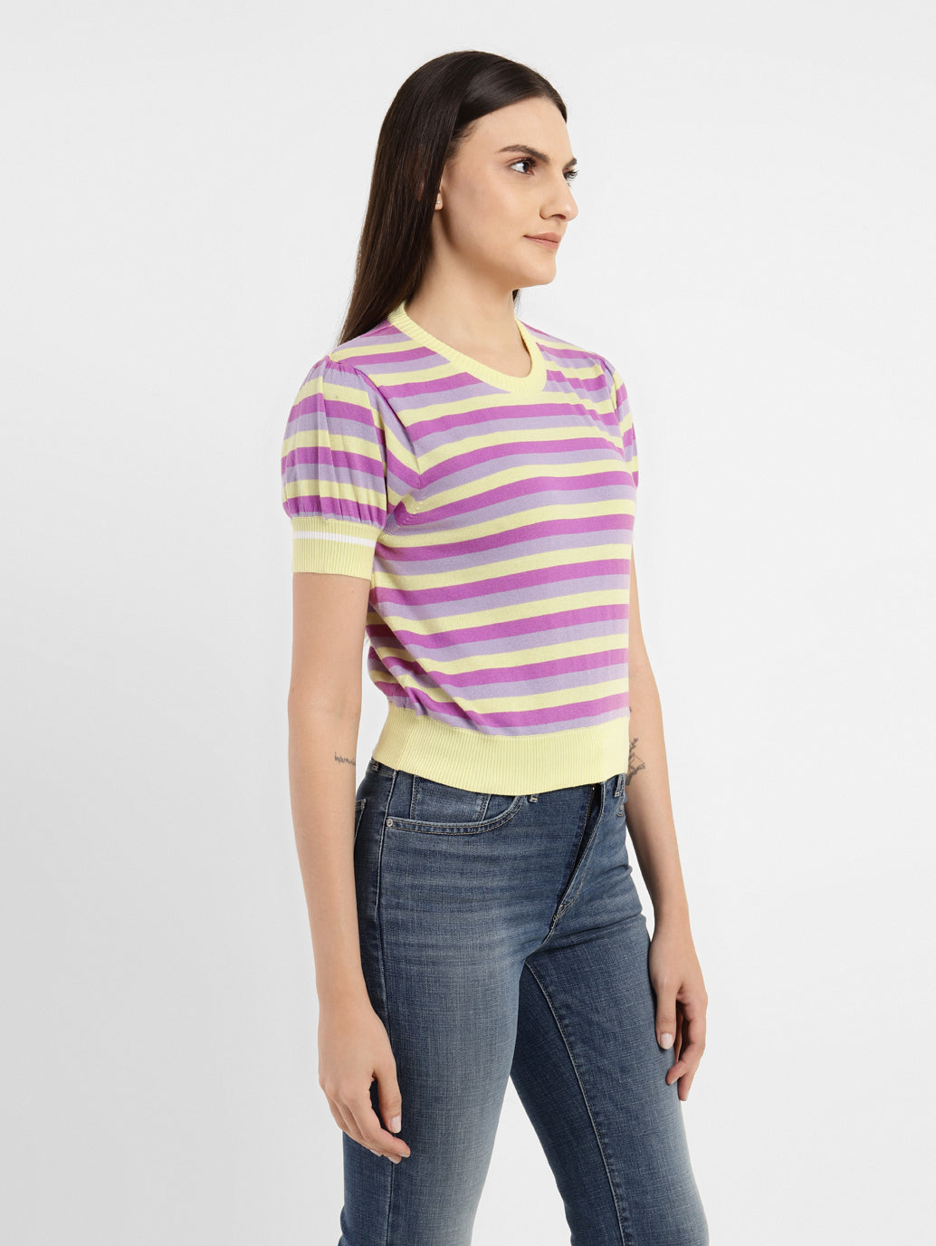 Women's Striped Round Neck Sweater