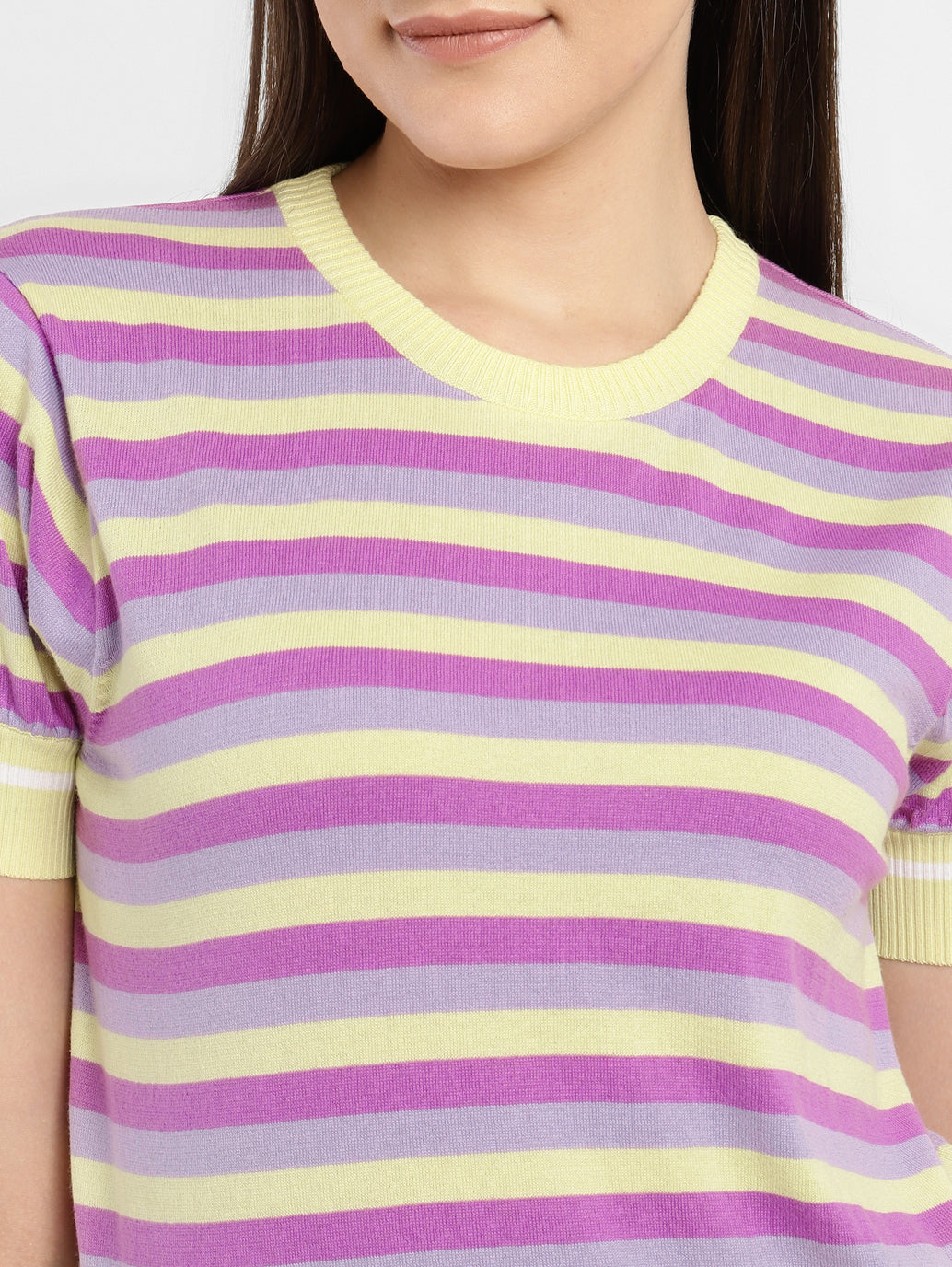 Women's Striped Round Neck Sweater