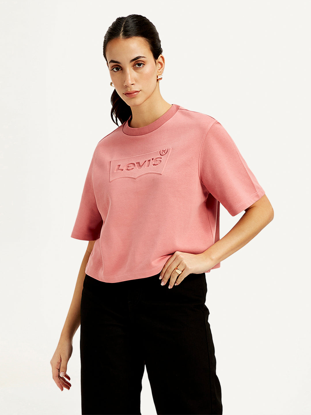 Women's Brand Logo Relaxed Fit T-shirt