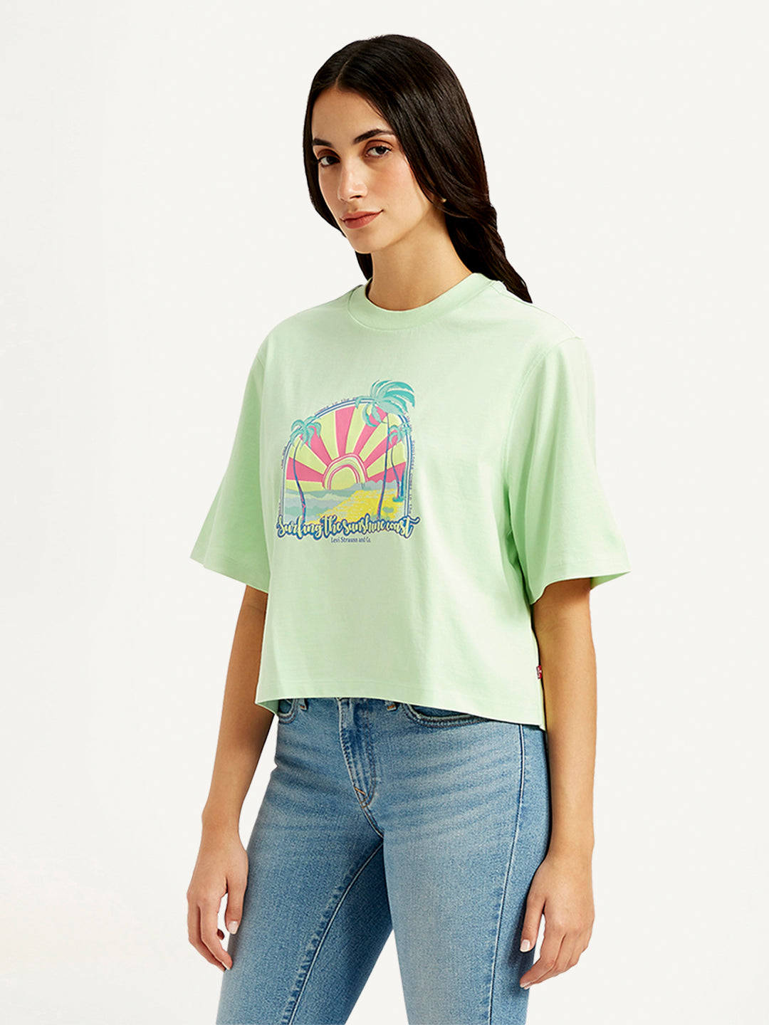 Women's Graphic Print Relaxed Fit T-shirts - Side View