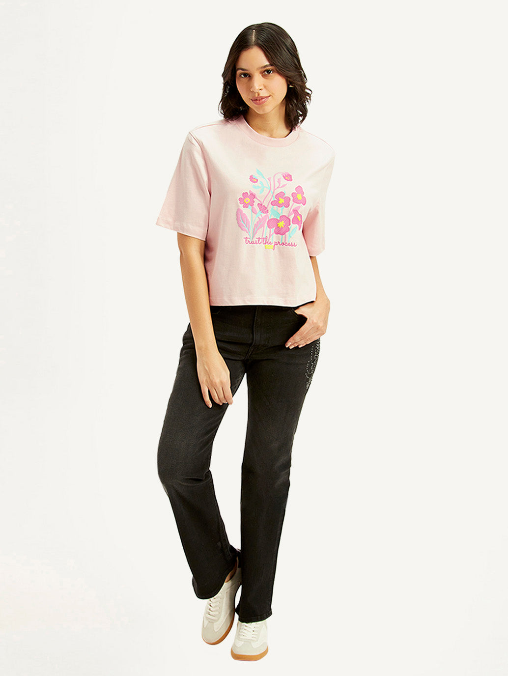 Women's Printed Boxy Fit T-Shirt - Styleshot View