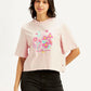 Women's Printed Boxy Fit T-Shirt - Front View