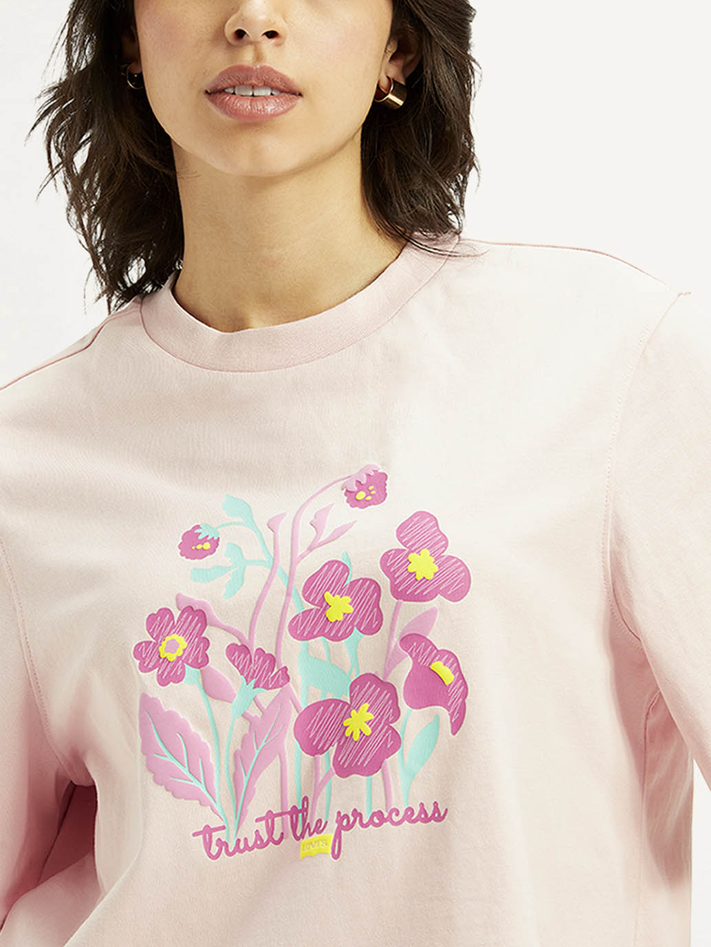 Women's Printed Boxy Fit T-Shirt - Detail View