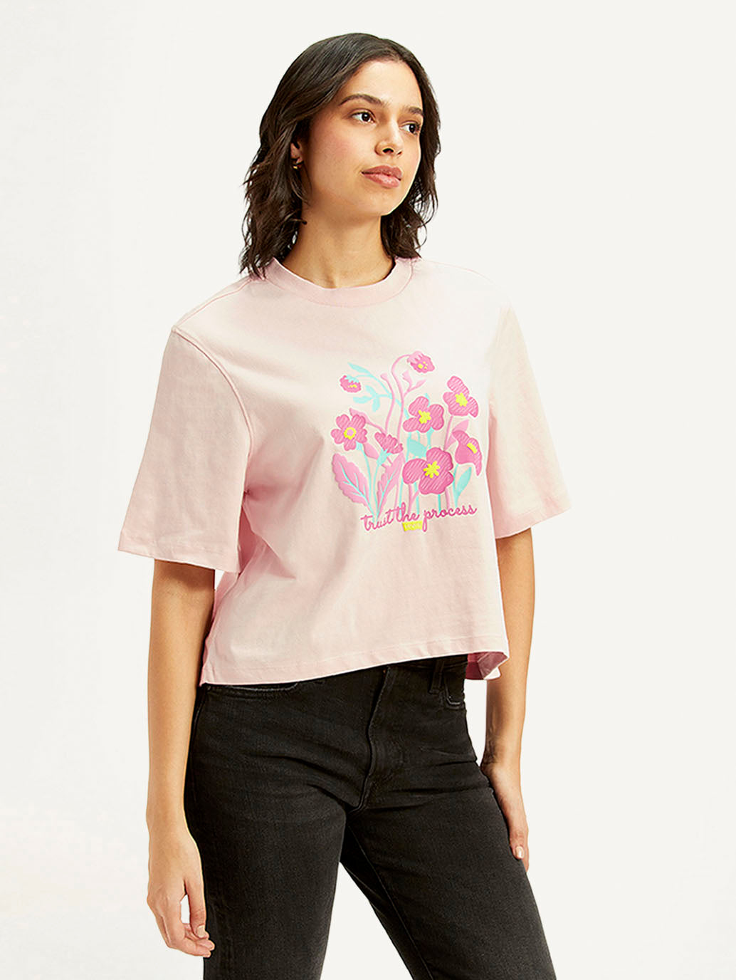 Women's Printed Boxy Fit T-Shirt - Side View