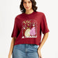Women's Printed Boxy Fit T-Shirt - Front View