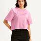 Women's Printed Boxy Fit T-Shirt - Front View