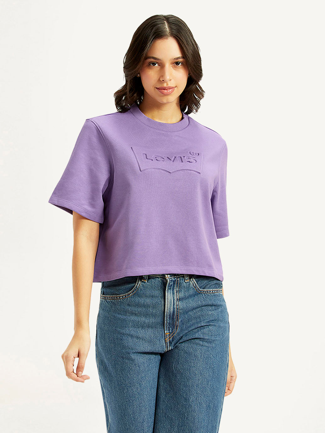 Women's Printed Boxy Fit T-Shirt - Front View