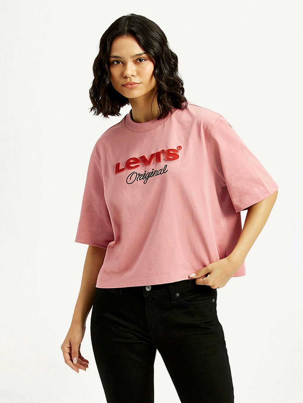 Women's Brand Logo Relaxed Fit T-shirt - Styleshot View