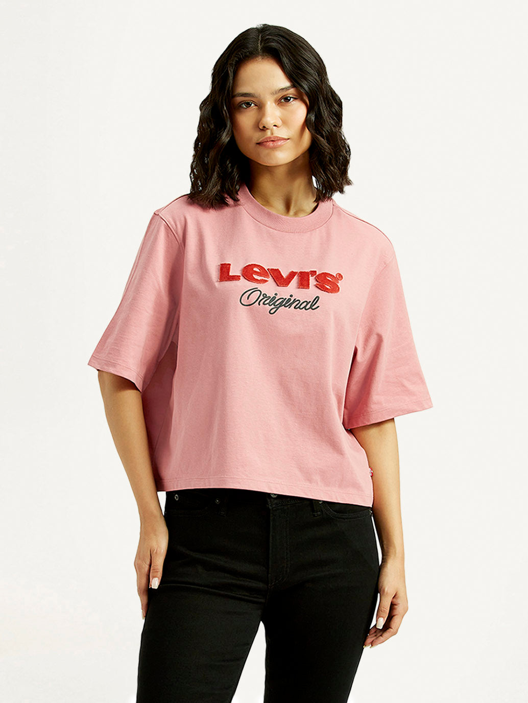 Women's Brand Logo Relaxed Fit T-shirt - Front View