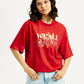 Women's Typographic Print Relaxed Fit T-shirt - Styleshot View