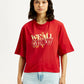 Women's Typographic Print Relaxed Fit T-shirt - Front View