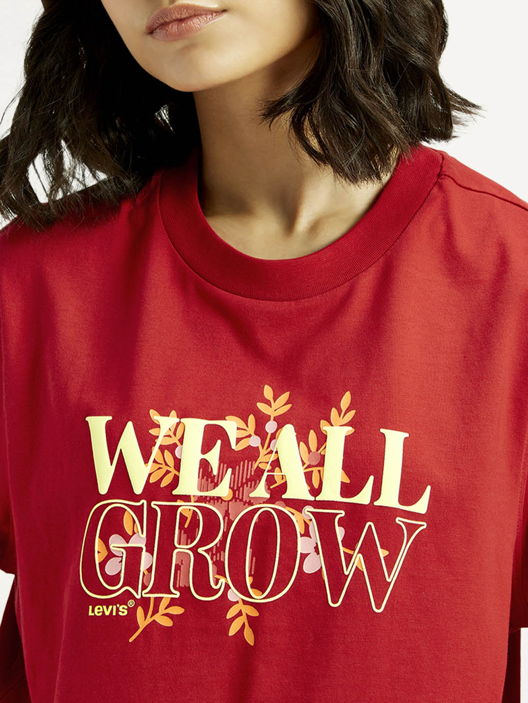 Women's Typographic Print Relaxed Fit T-shirt - Detail View