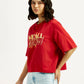 Women's Typographic Print Relaxed Fit T-shirt - Side View