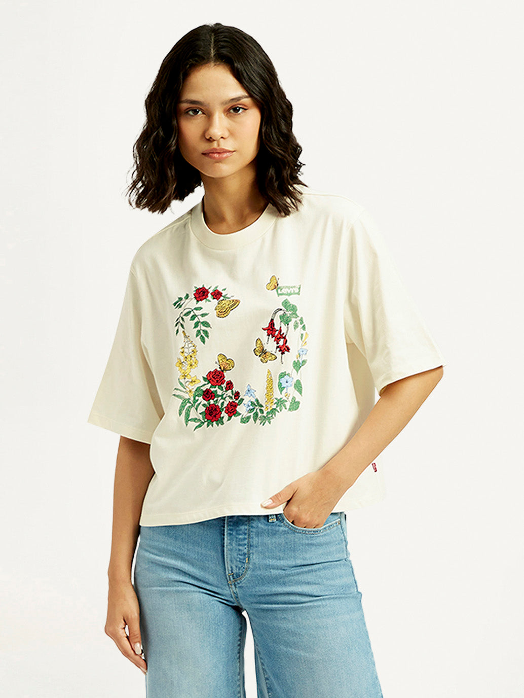 Women's Floral Relaxed Fit T-shirt - Styleshot View